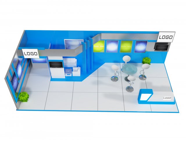 booth exhibition stand a 26 3Dモデル .c4d .max .obj .3ds .fbx .stl .blend 
