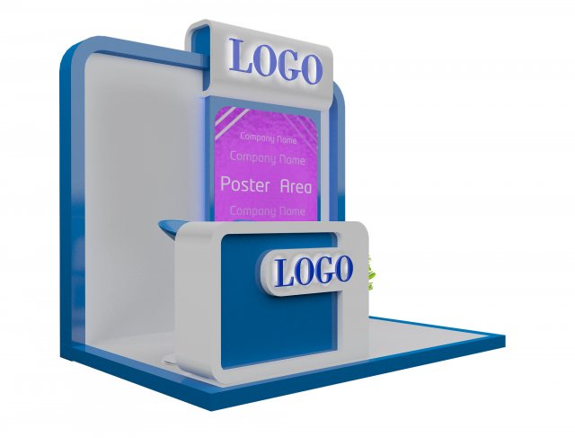 booth exhibition stand a152 3D Модель .c4d .max .obj .3ds .fbx .stl .blend 