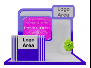 booth exhibition stand a 153 Modelo 3D
