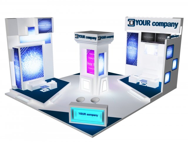 booth exhibition stand a 35 3D मॉडल .c4d .max .obj .3ds .fbx .stl .blend 