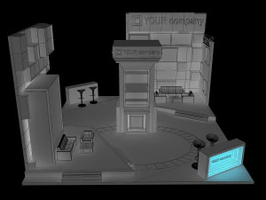 booth exhibition stand a 35 3D Model