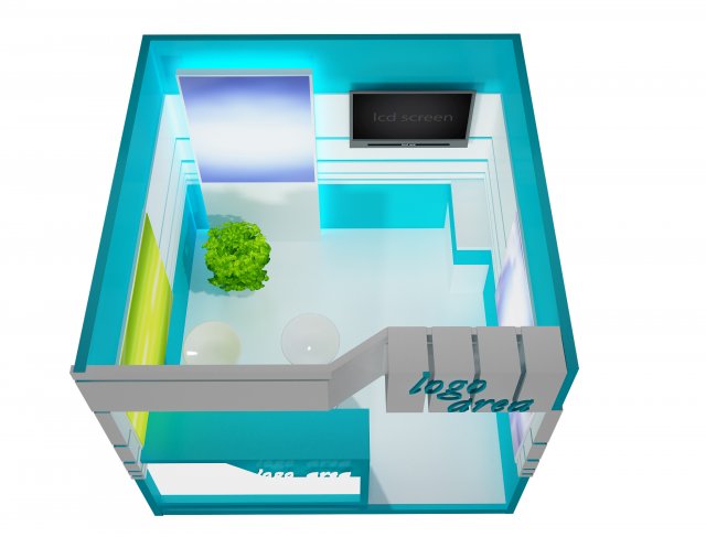 booth exhibition stand a 41 3D Model .c4d .max .obj .3ds .fbx .stl .blend 