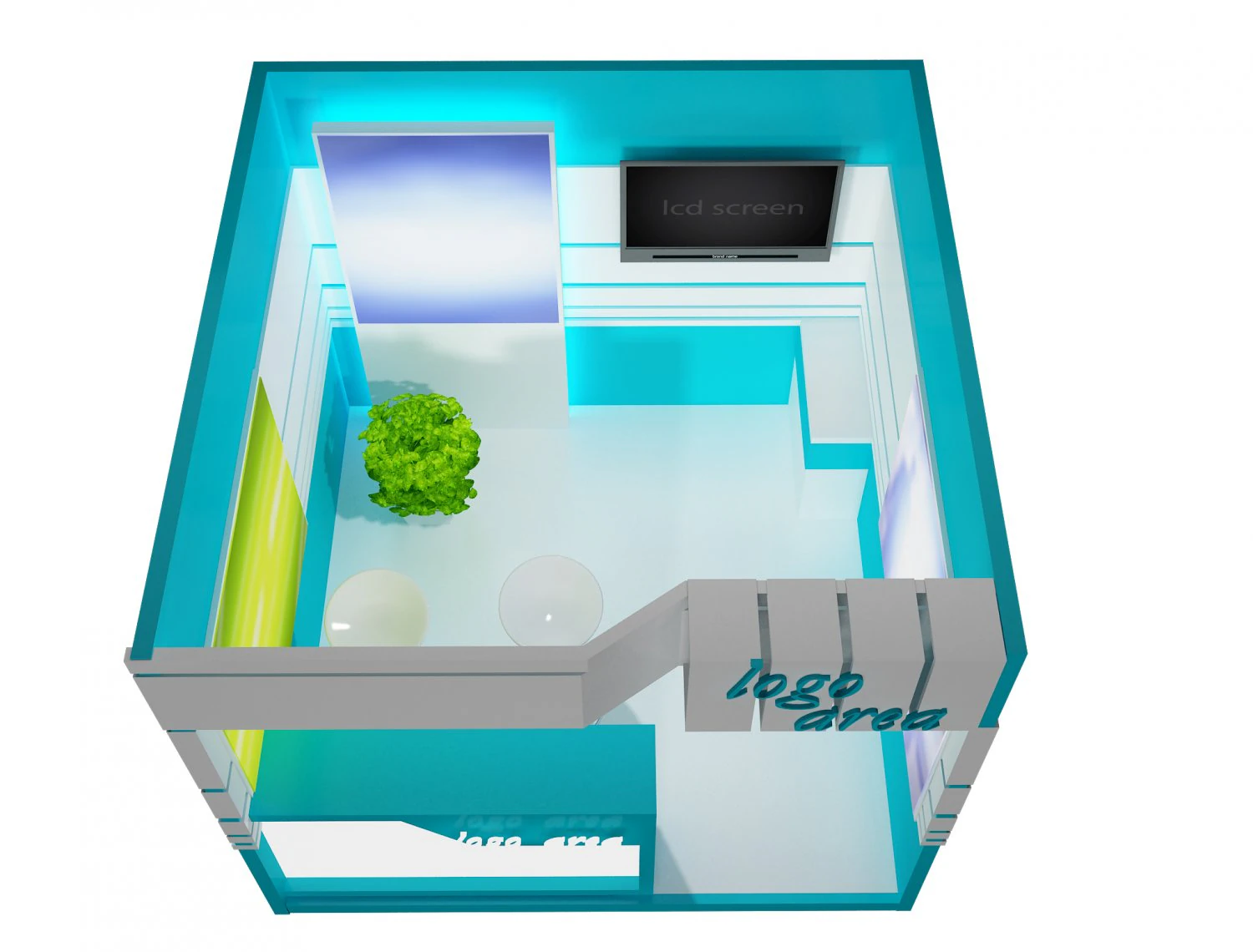 booth exhibition stand a 41 3D Model .c4d .max .obj .3ds .fbx .stl .blend 