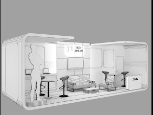 booth exhibition stand a 43 3D Model