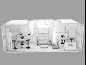 booth exhibition stand a 43 3D Model