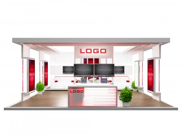 booth exhibition stand a 48 3D Модель .c4d .max .obj .3ds .fbx .stl .blend 
