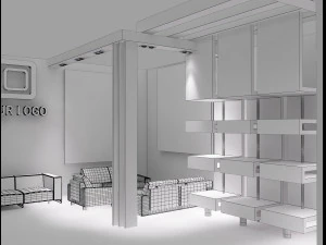 stand espositivo stand a 50 Modello 3D