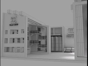 stand espositivo stand a 50 Modello 3D