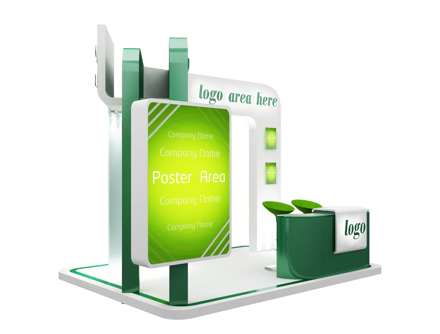 booth exhibition stand a58 3D Model .c4d .max .obj .3ds .fbx .stl .blend 