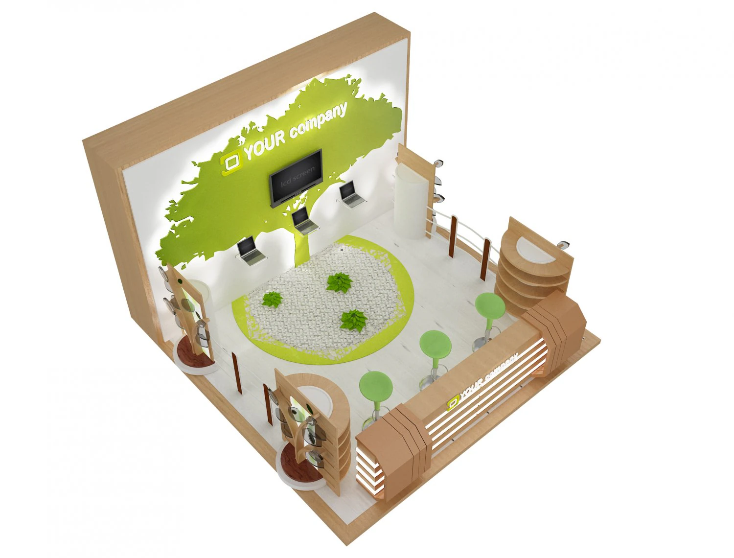 booth exhibition stand a 47 3D Model .c4d .max .obj .3ds .fbx .stl .blend
