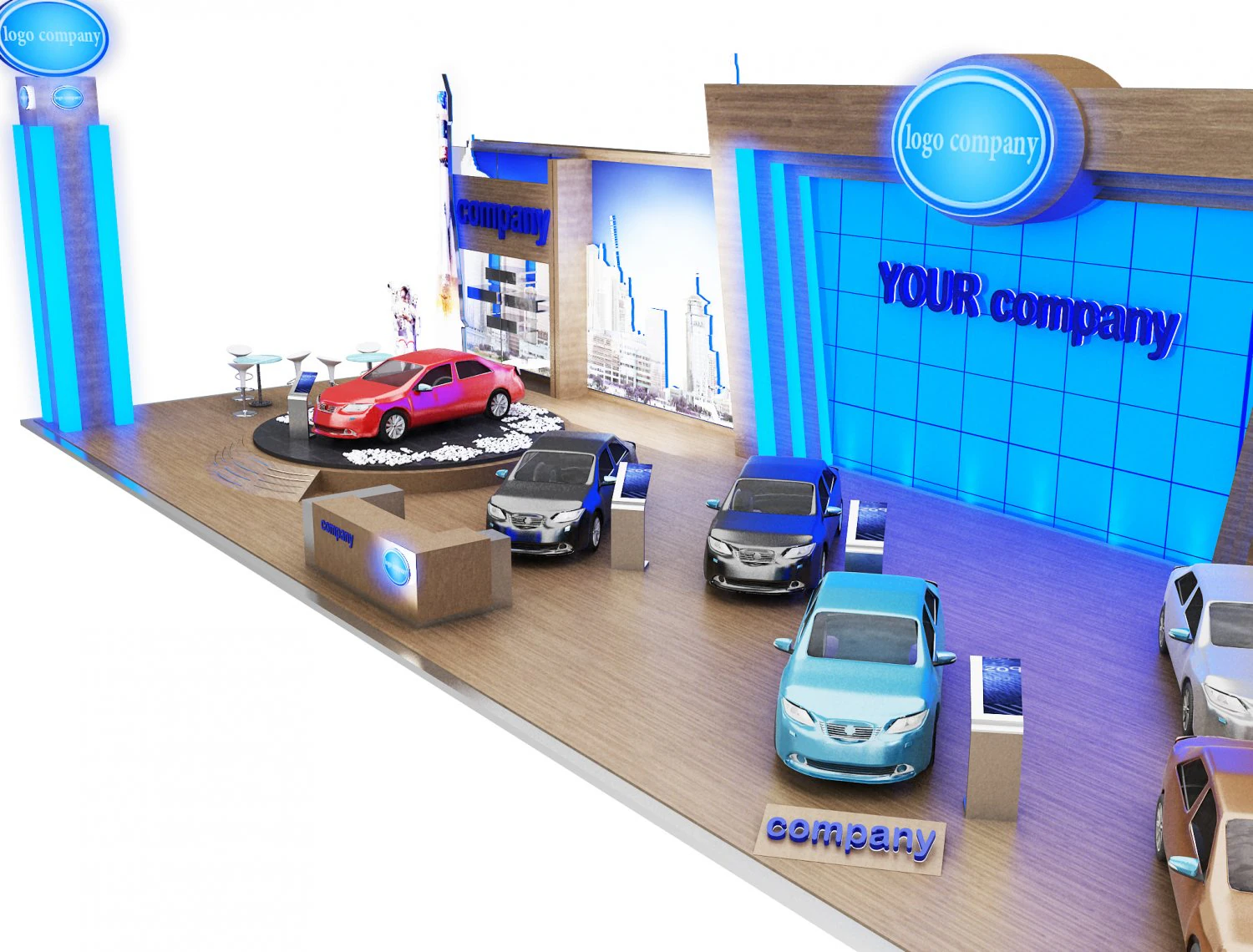 booth exhibition stand a 82 3D Model .c4d .max .obj .3ds .fbx .stl .blend 