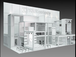 booth exhibition stand a 500a 3Dモデル