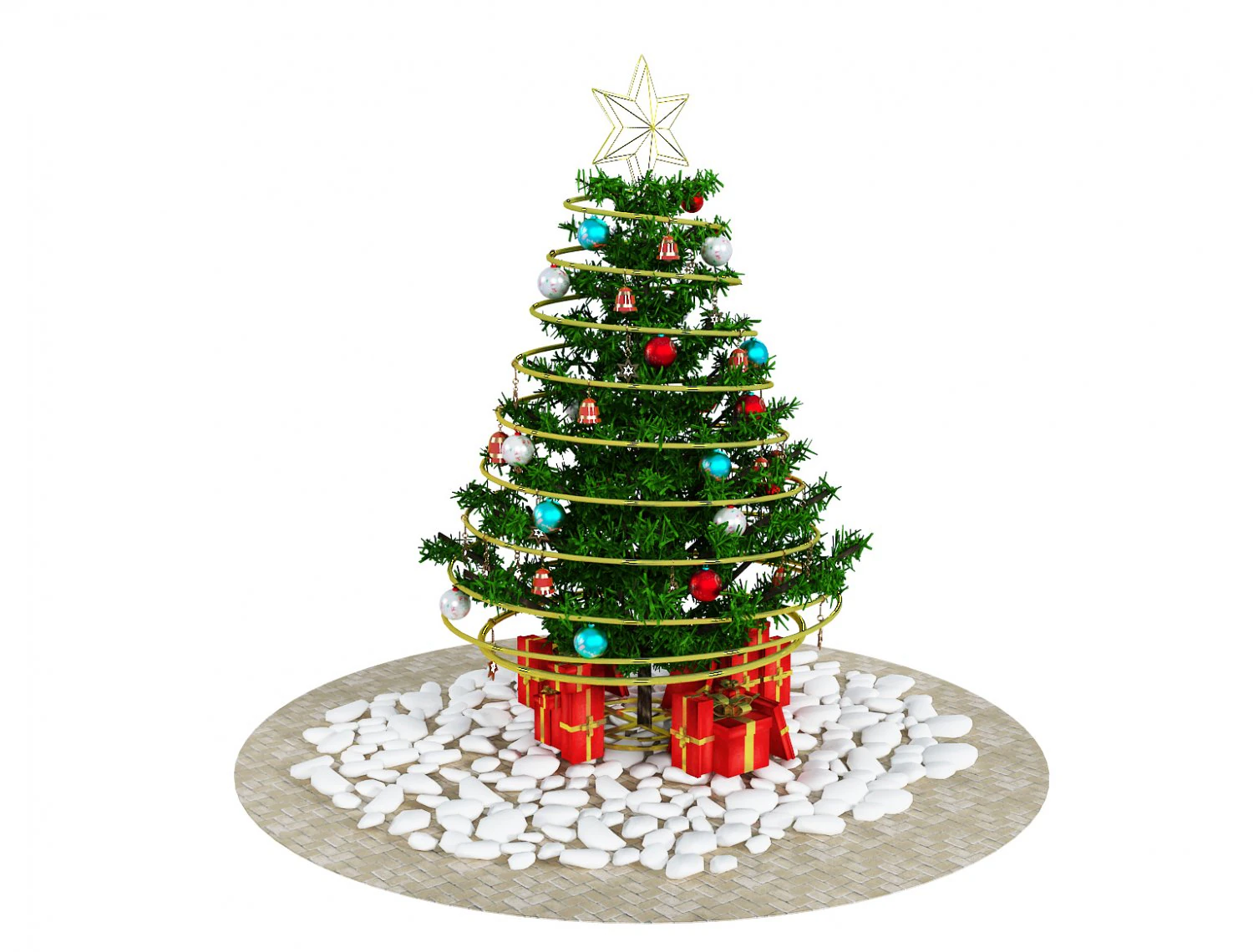christmas tree gift a501 3D Model .c4d .max .obj .3ds .fbx .stl .blend 