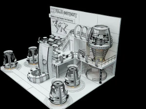 booth exhibition stand a502a 3D Model
