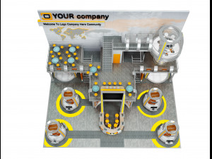 booth exhibition stand a502a 3D Модель
