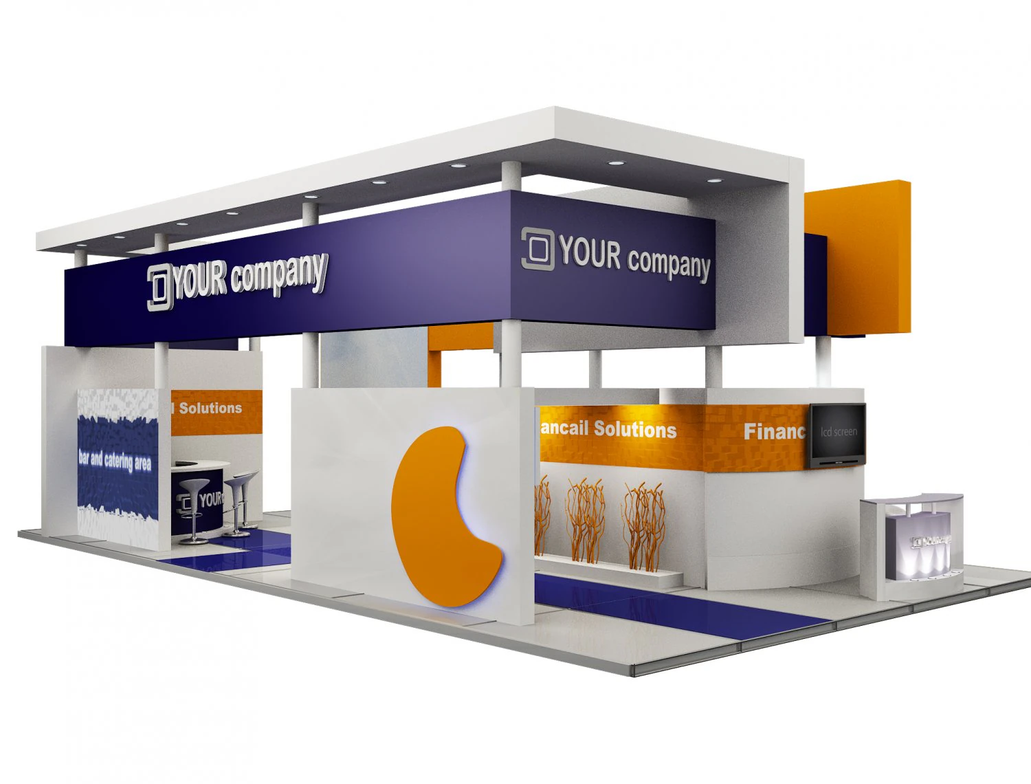 booth exhibition stand a503 3D Model .c4d .max .obj .3ds .fbx .stl .blend 