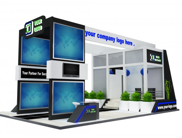 booth exhibition stand a505 3D Model .c4d .max .obj .3ds .fbx .stl .blend 