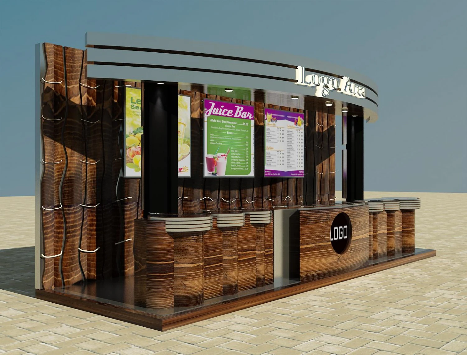 booth exhibition stand a4 3D Model .c4d .max .obj .3ds .fbx .stl .blend 