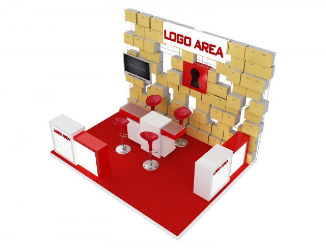 booth exhibition stand a 29 3D Model .c4d .max .obj .3ds .fbx .stl .blend 