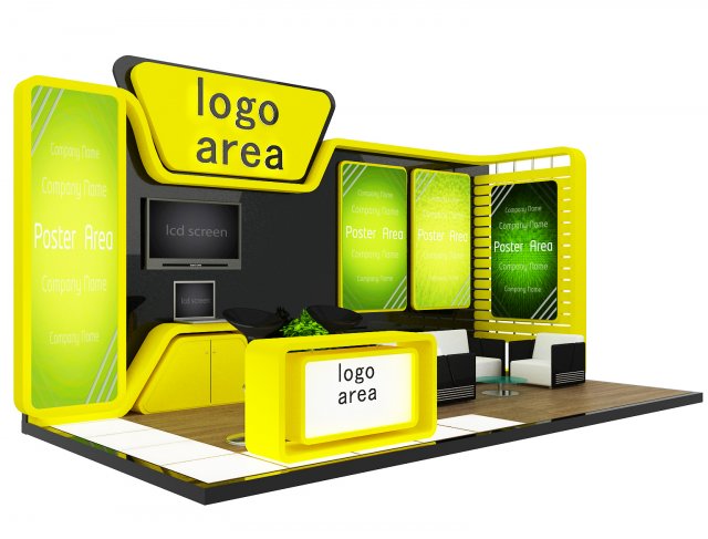 Booth Exhibition Stand a 6 3D Model .c4d .max .obj .3ds .fbx .stl .blend 