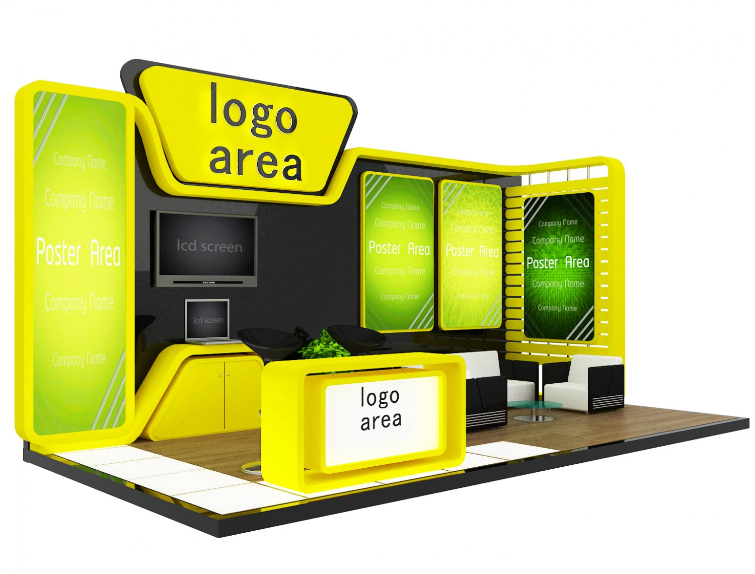 Booth Exhibition Stand a 6 3D Model .c4d .max .obj .3ds .fbx .stl .blend