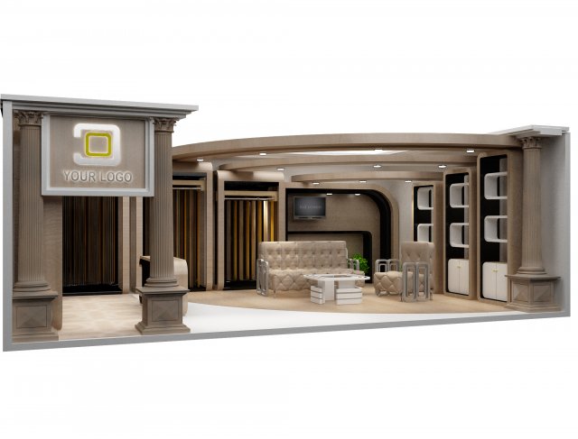 Booth Exhibition Stand a 92 3D Modell .c4d .max .obj .3ds .fbx .stl .blend