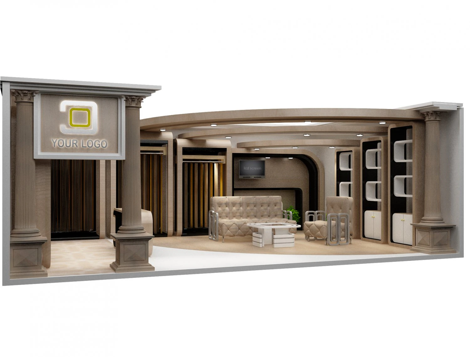 Booth Exhibition Stand a 92 3D Model .c4d .max .obj .3ds .fbx .stl .blend