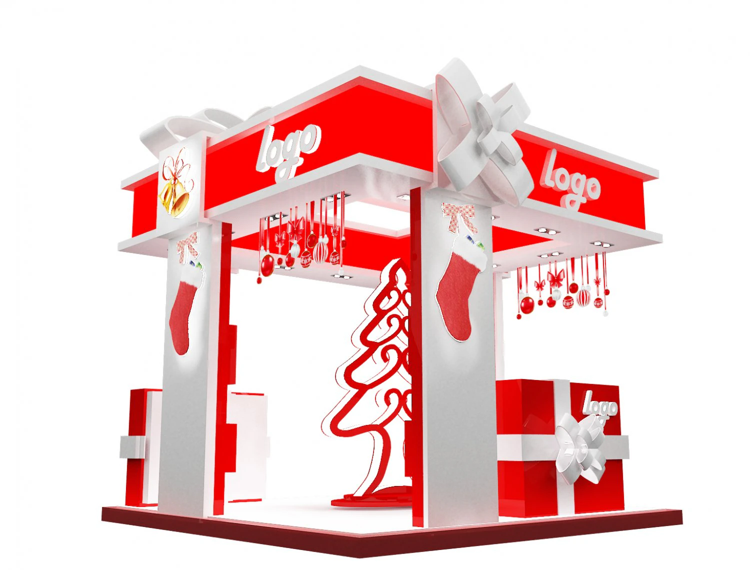 Booth Exhibition Stand a 64 3D Model .c4d .max .obj .3ds .fbx .stl .blend 