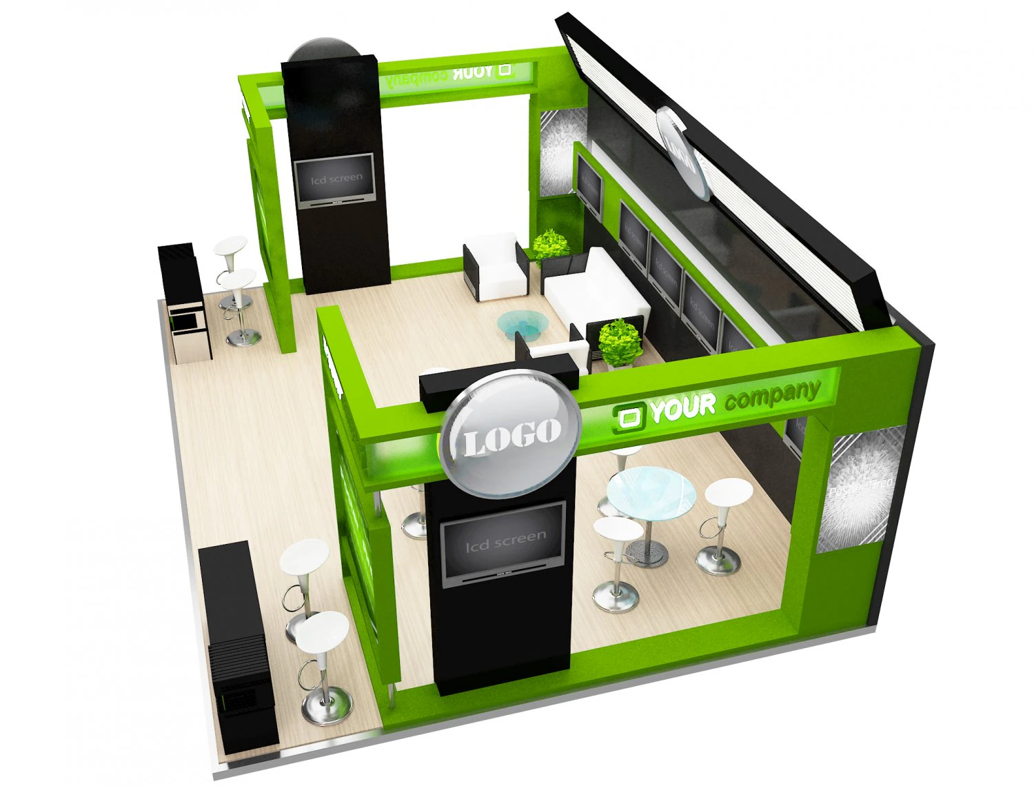 Booth Exhibition Stand a 77 3D Model .c4d .max .obj .3ds .fbx .stl .blend 