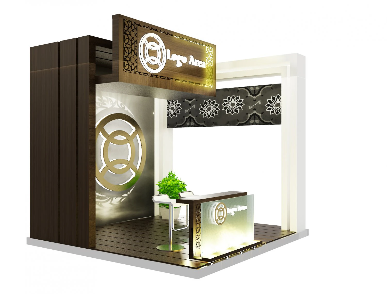 Booth Exhibition Stand a 45 3D Model .c4d .max .obj .3ds .fbx .stl .blend 