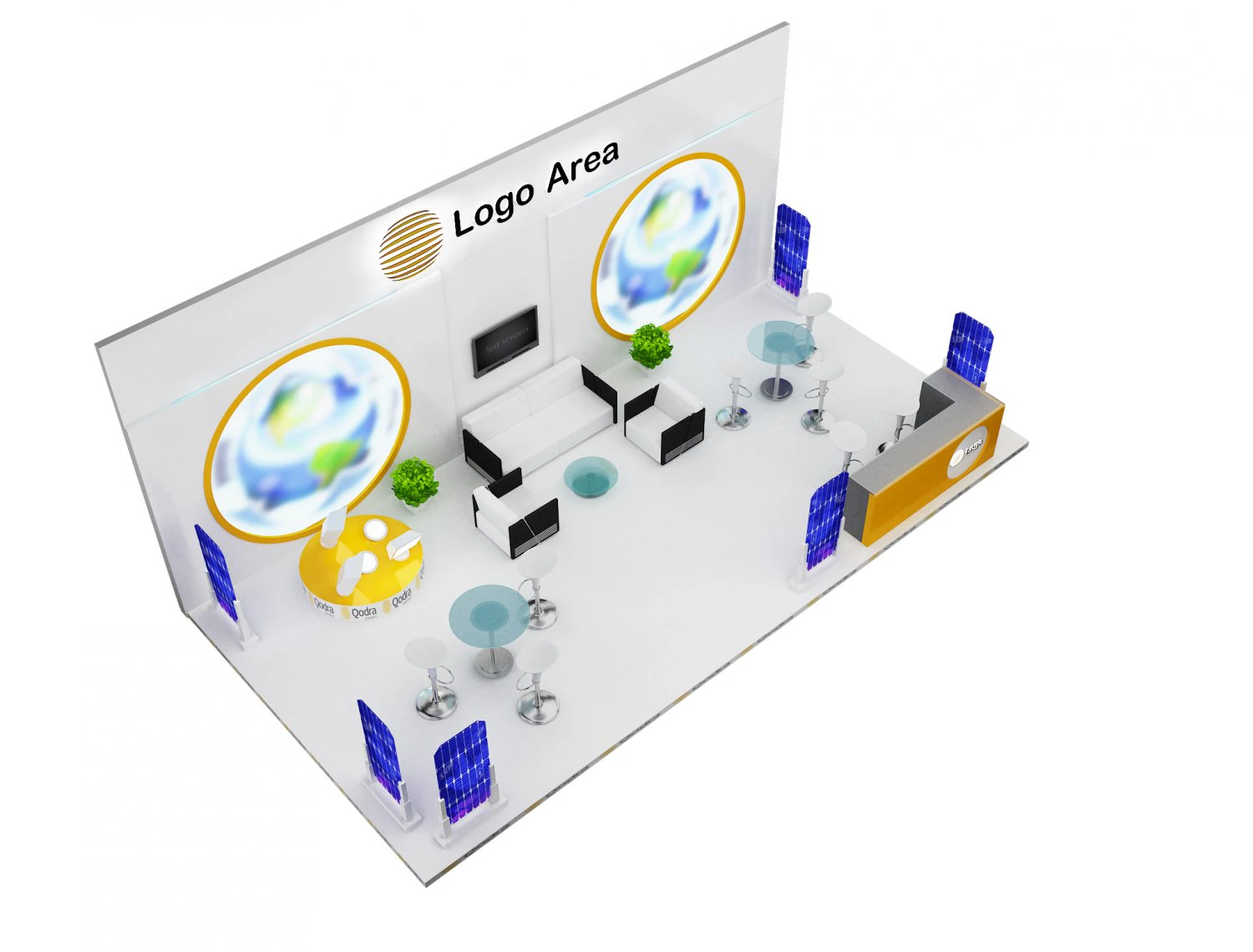 Booth Exhibition Stand a 51 3D Model .c4d .max .obj .3ds .fbx .stl .blend