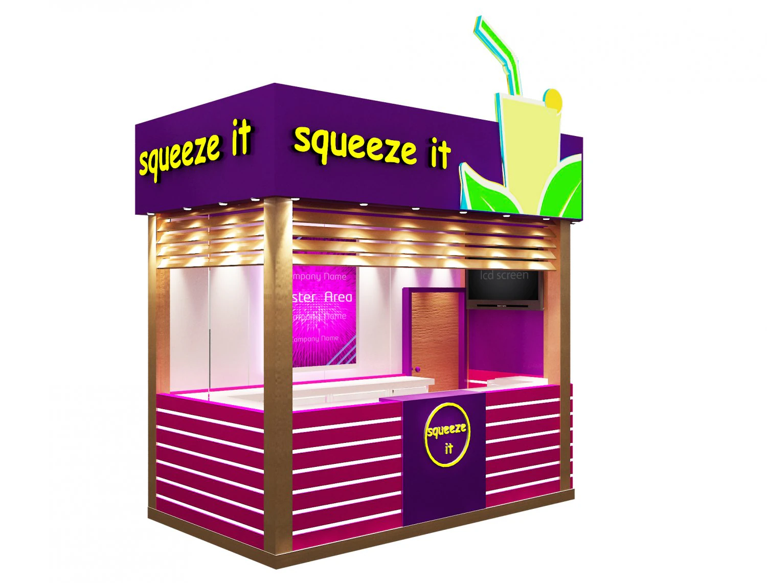 Booth Exhibition Stand a 53 3D Model .c4d .max .obj .3ds .fbx .stl .blend 