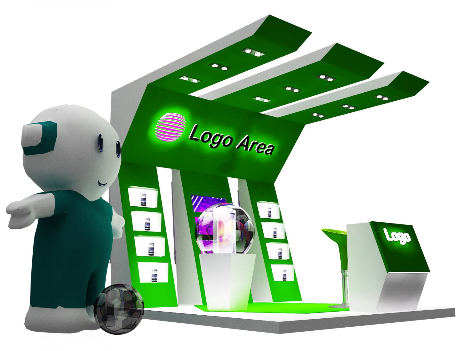 Booth Exhibition Stand a 55 3D Model .c4d .max .obj .3ds .fbx .stl .blend 