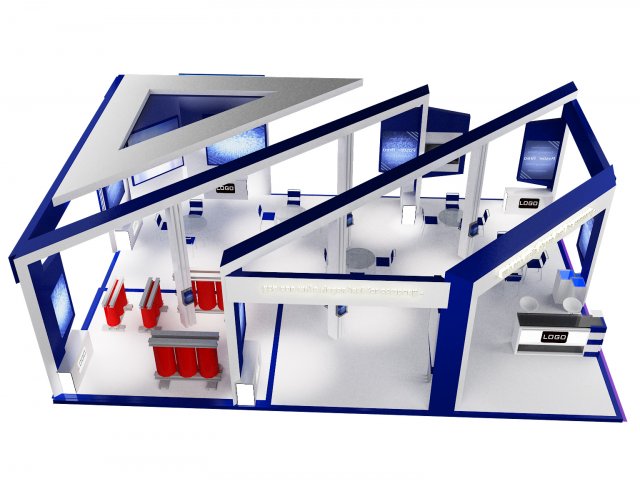 Booth Exhibition Stand a 60 Modèle 3D .c4d .max .obj .3ds .fbx .stl .blend 