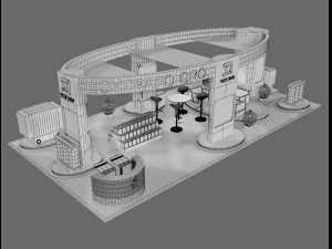 Booth Exhibition Stand a72 Model 3D