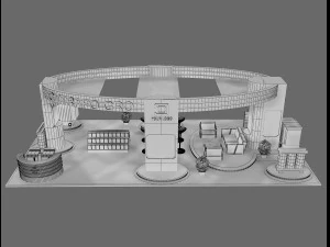 Booth Exhibition Stand a72 3D Model