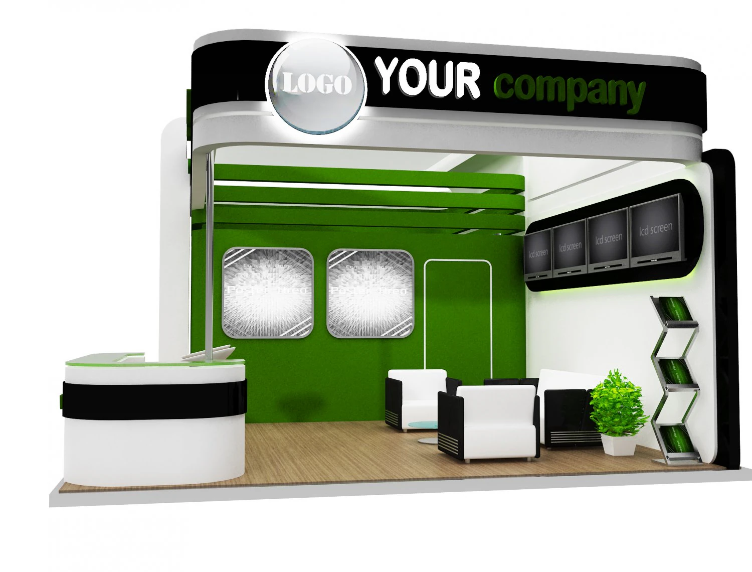 Booth Exhibition Stand a 75 3D Model .c4d .max .obj .3ds .fbx .stl .blend 