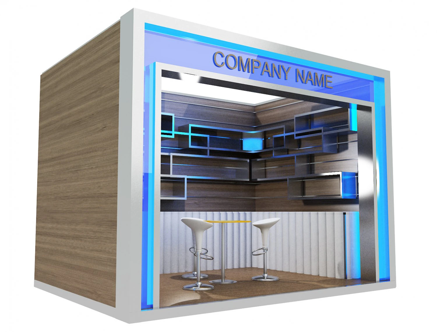 Booth Exhibition Stand a 80 3D Model .c4d .max .obj .3ds .fbx .stl .blend 