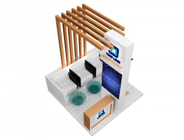 Booth Exhibition Stand a 90 3D 模型 .c4d .max .obj .3ds .fbx .stl .blend 