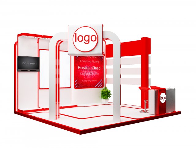 Booth Exhibition Stand a 95 Modèle 3D .c4d .max .obj .3ds .fbx .stl .blend 
