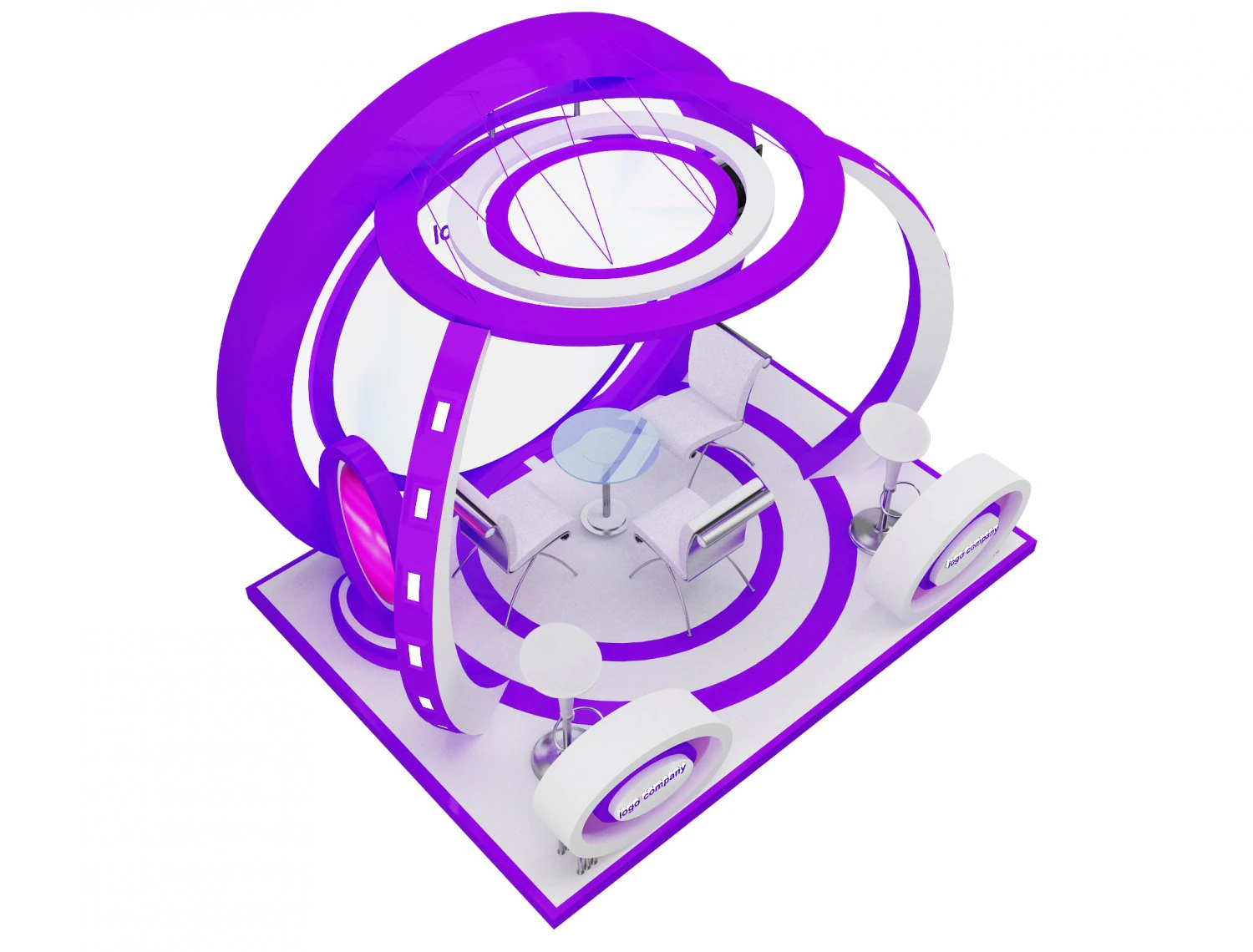 Booth Exhibition Stand a 39b 3D Model .c4d .max .obj .3ds .fbx .stl .blend 