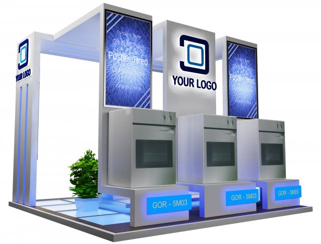 Booth Exhibition Stand a 42 3D 모델 .c4d .max .obj .3ds .fbx .stl .blend 