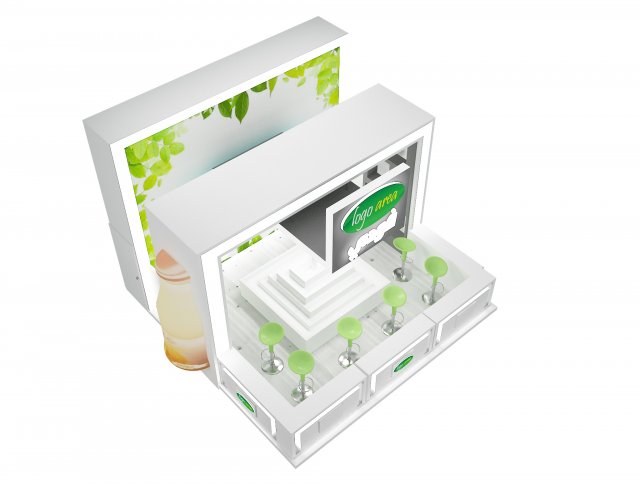 Booth Exhibition Stand a46 3D Model .c4d .max .obj .3ds .fbx .stl .blend