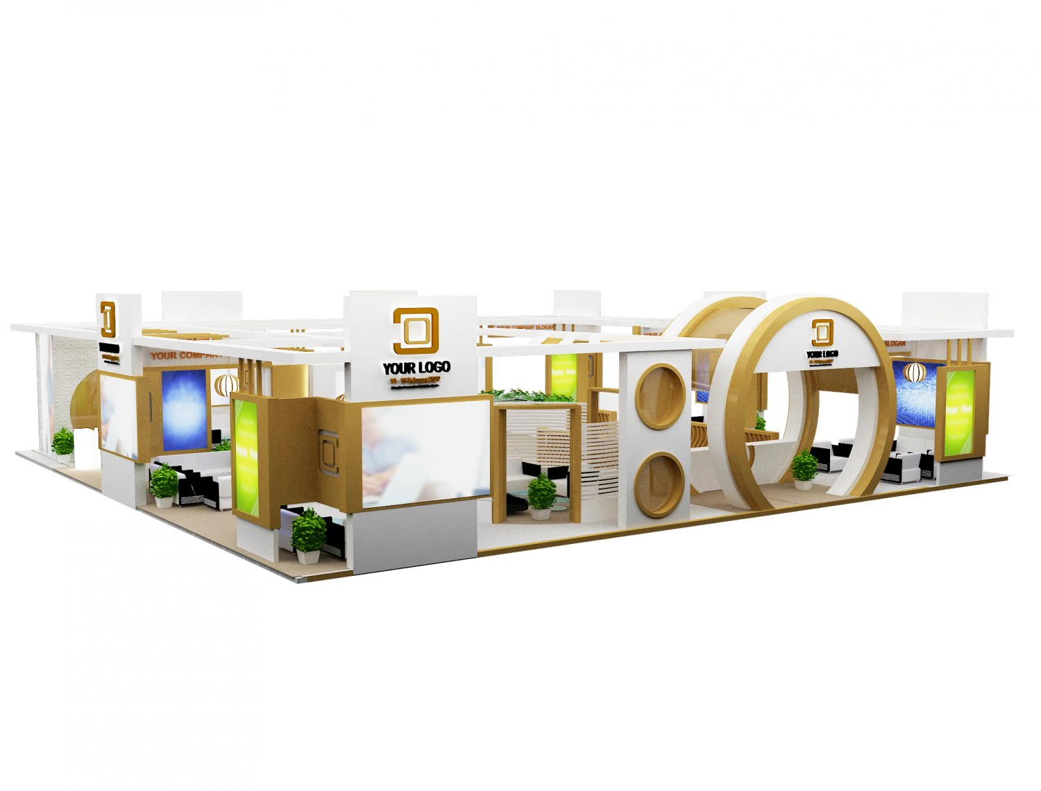 Booth Exhibition Stand a 98 3D Model .c4d .max .obj .3ds .fbx .stl .blend 