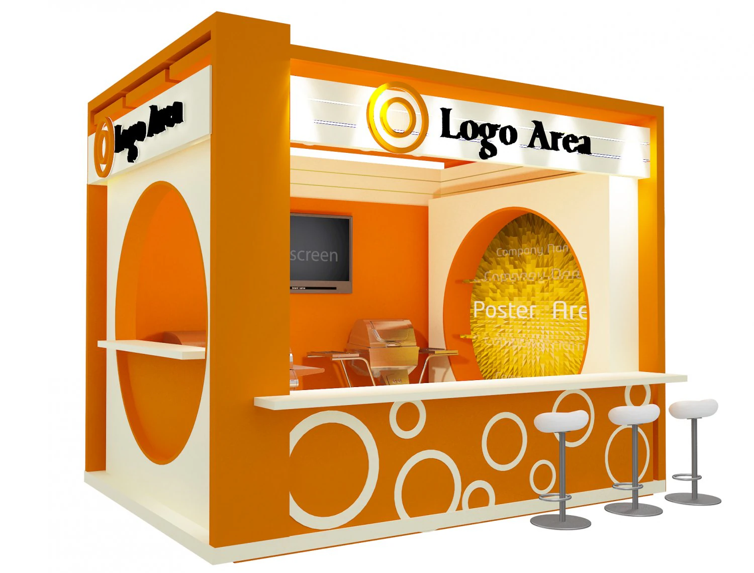Booth Exhibition Stand a 5 3D Model .c4d .max .obj .3ds .fbx .stl .blend 