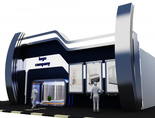 Booth Exhibition Stand a 68 3D 模型 .c4d .max .obj .3ds .fbx .stl .blend 