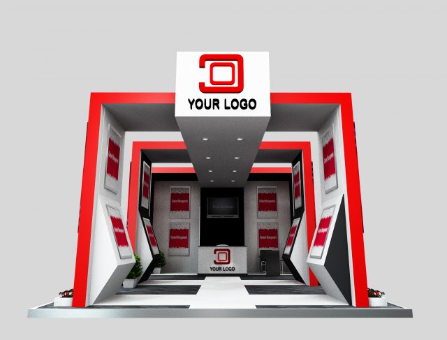 Booth Exhibition Stand a506 3Dモデル .c4d .max .obj .3ds .fbx .stl .blend 