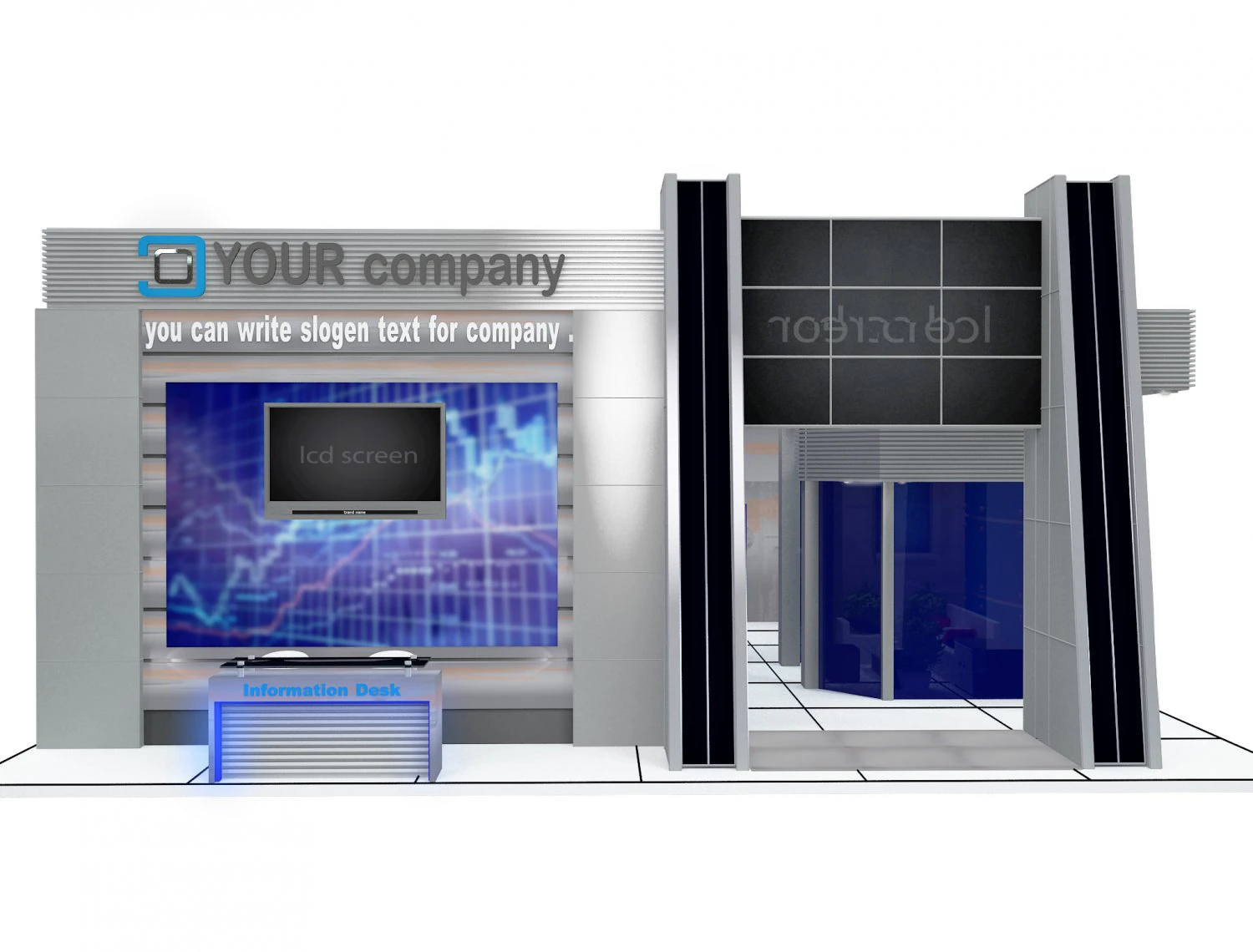 Booth Exhibition Stand a 510 3D Model .c4d .max .obj .3ds .fbx .stl .blend