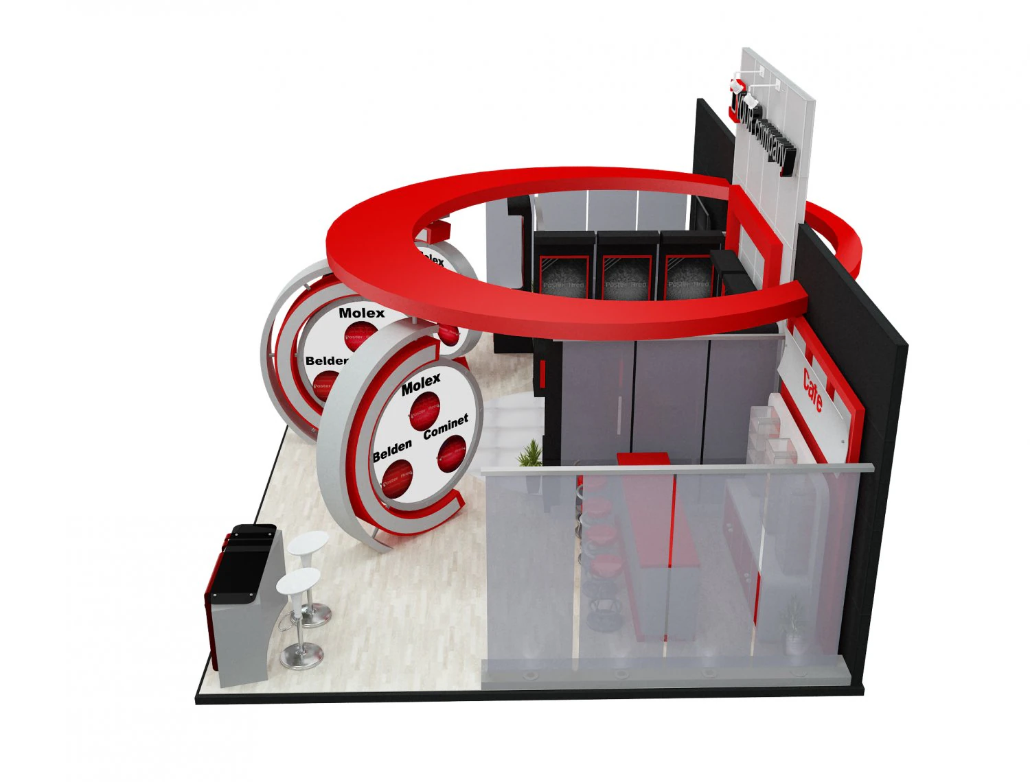 Booth Exhibition Stand a 512 3D Model .c4d .max .obj .3ds .fbx .stl .blend 