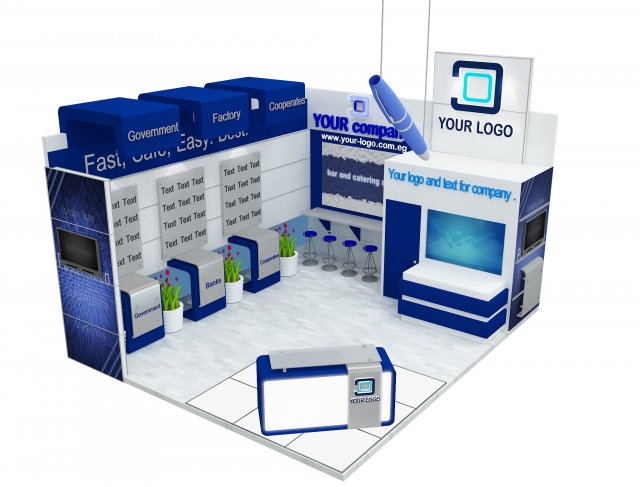 Booth Exhibition Stand a 514 3Dモデル .c4d .max .obj .3ds .fbx .stl .blend 